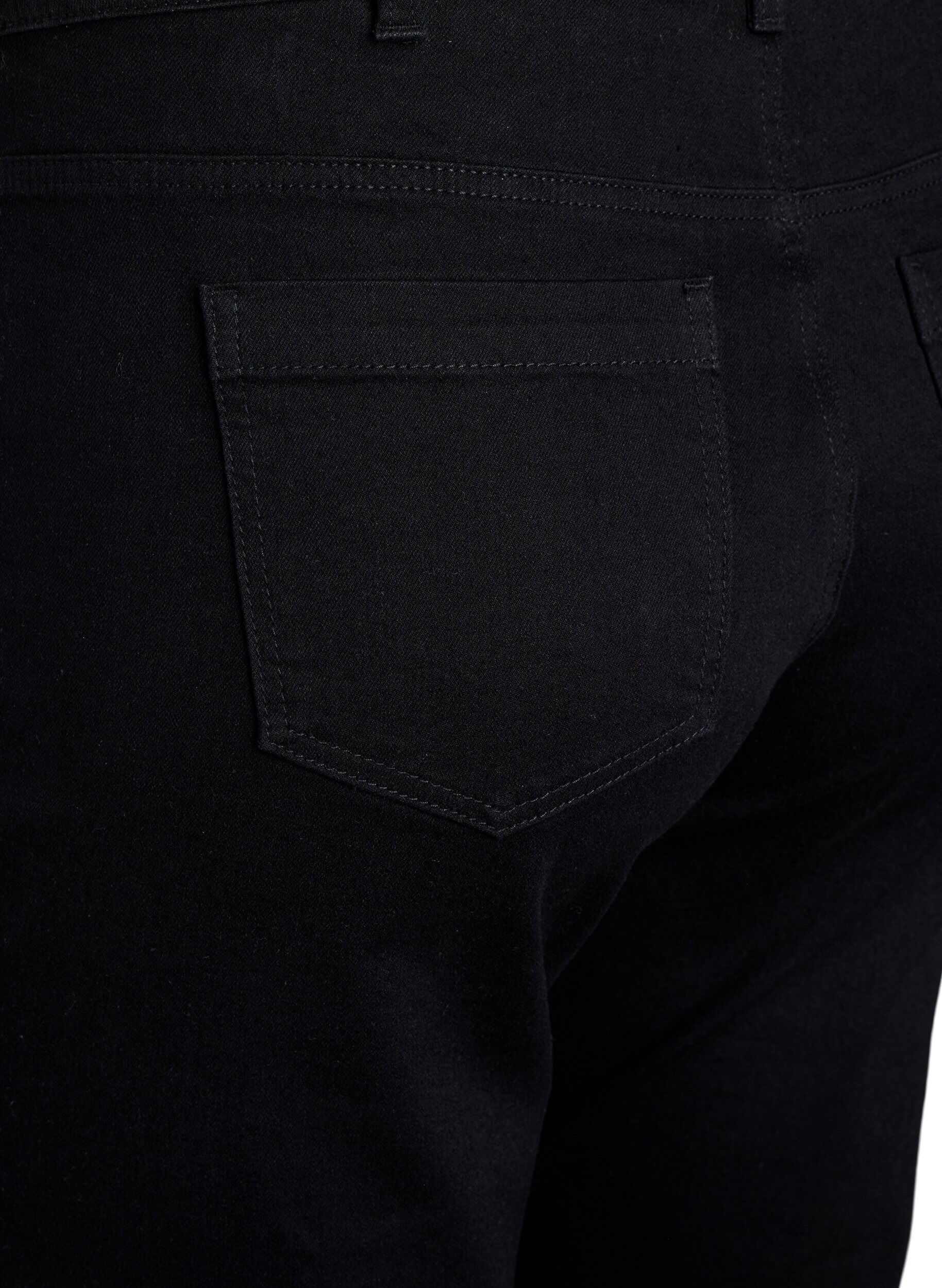 Zizzi Emily slim fit denim knickers, Sort, Packshot image number 3