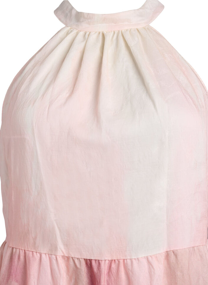 Midi festkjole med halterneck, Lyser&oslash;d, Packshot image number 2