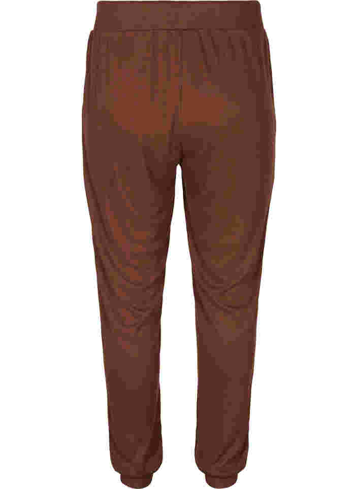 Bukser med lommer og snøre, Dark Brown Mel. , Packshot image number 1