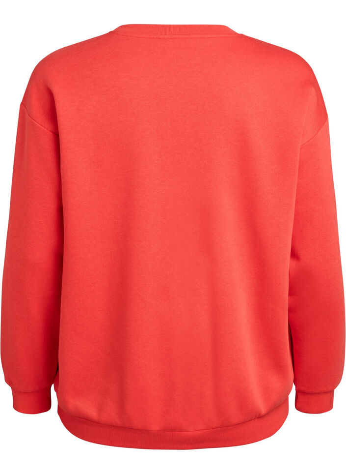 Sweatshirt med frontmotiv, R&oslash;d, Packshot image number 1