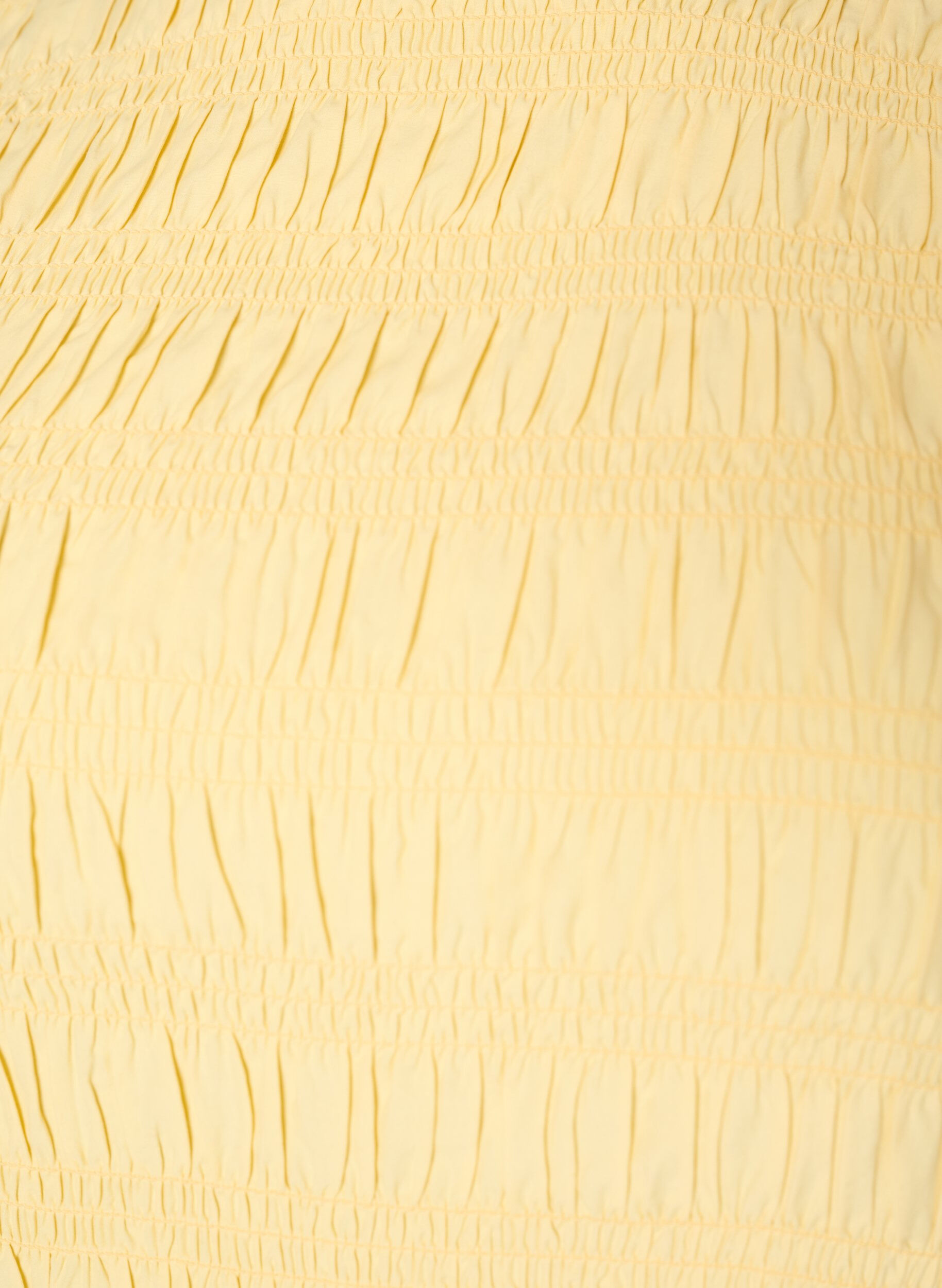 ZizziSmocktop med b&aring;dudsk&aelig;ring og peplumkant, Gul, Packshot image number 2