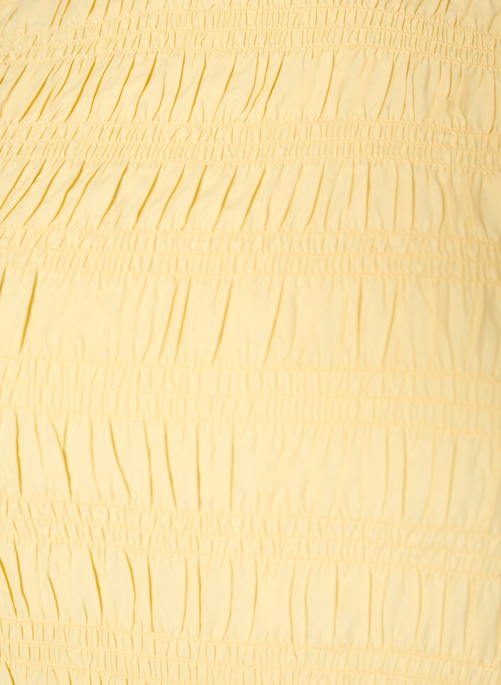 Smocktop med b&aring;dudsk&aelig;ring og peplumkant, Gul, Packshot image number 2