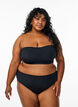 Ensfarvet bandeau-bikinitop, Sort, Model image number 1