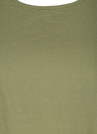 Ærmeløs bomuldskjole med a-form, Aloe, Packshot image number 2