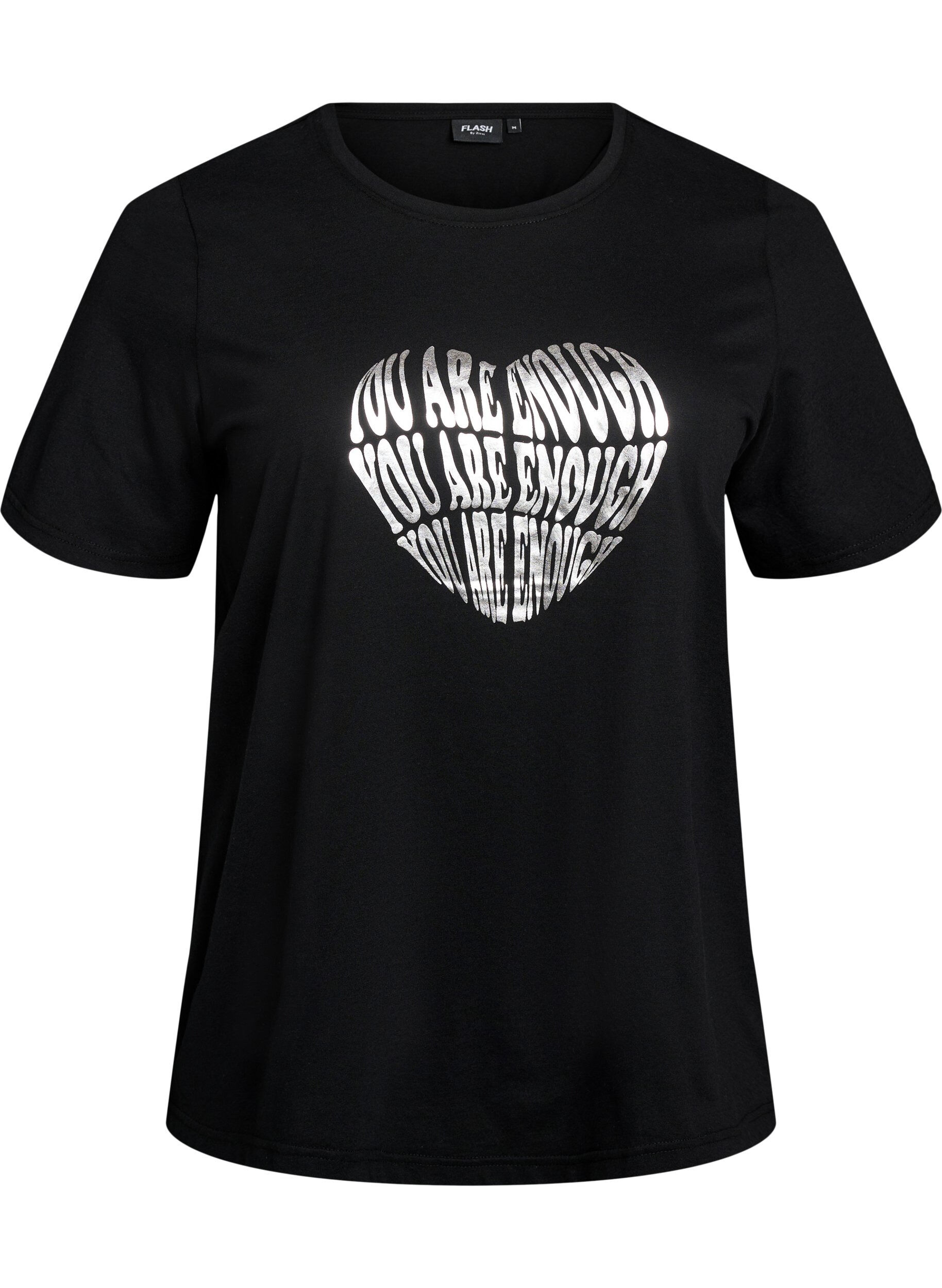 ZizziT-shirt med motiv, Sort, Packshot image number 0