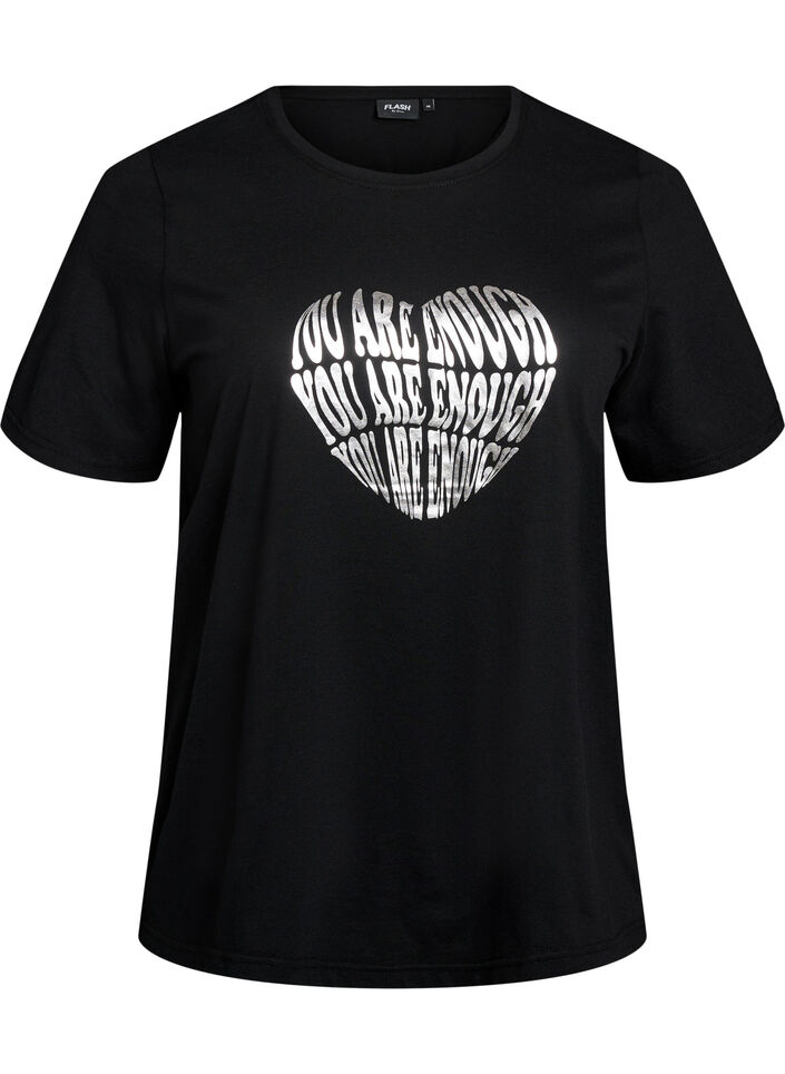 T-shirt med motiv, Sort, Packshot image number 0