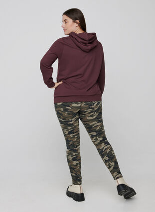 Printede Amy jeans med høj talje, Camouflage, Model image number 0