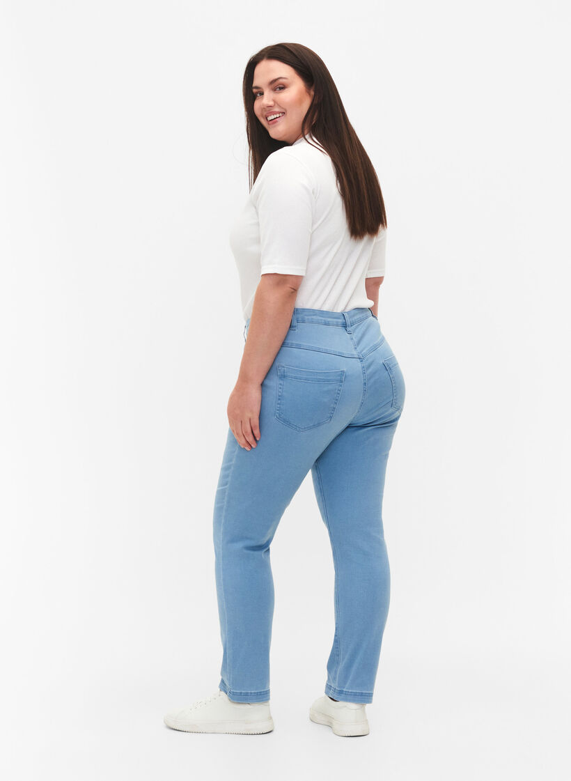 Slim fit Emily jeans med regulær talje, Blå, Model image number 1