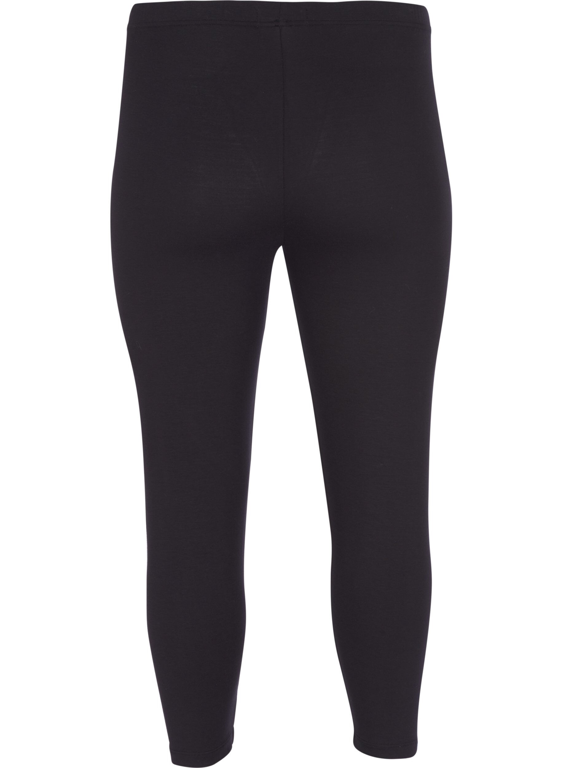 ZizziBasis 3/4 leggings i viskose, Sort, Packshot image number 1