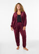 L&oslash;se bukser i velour, R&oslash;d, Model image number 0