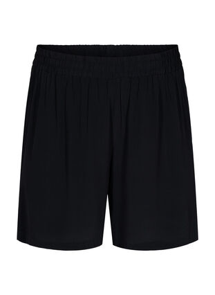 Løstsiddende shorts med blomsterprint, Black, Packshot image number 0