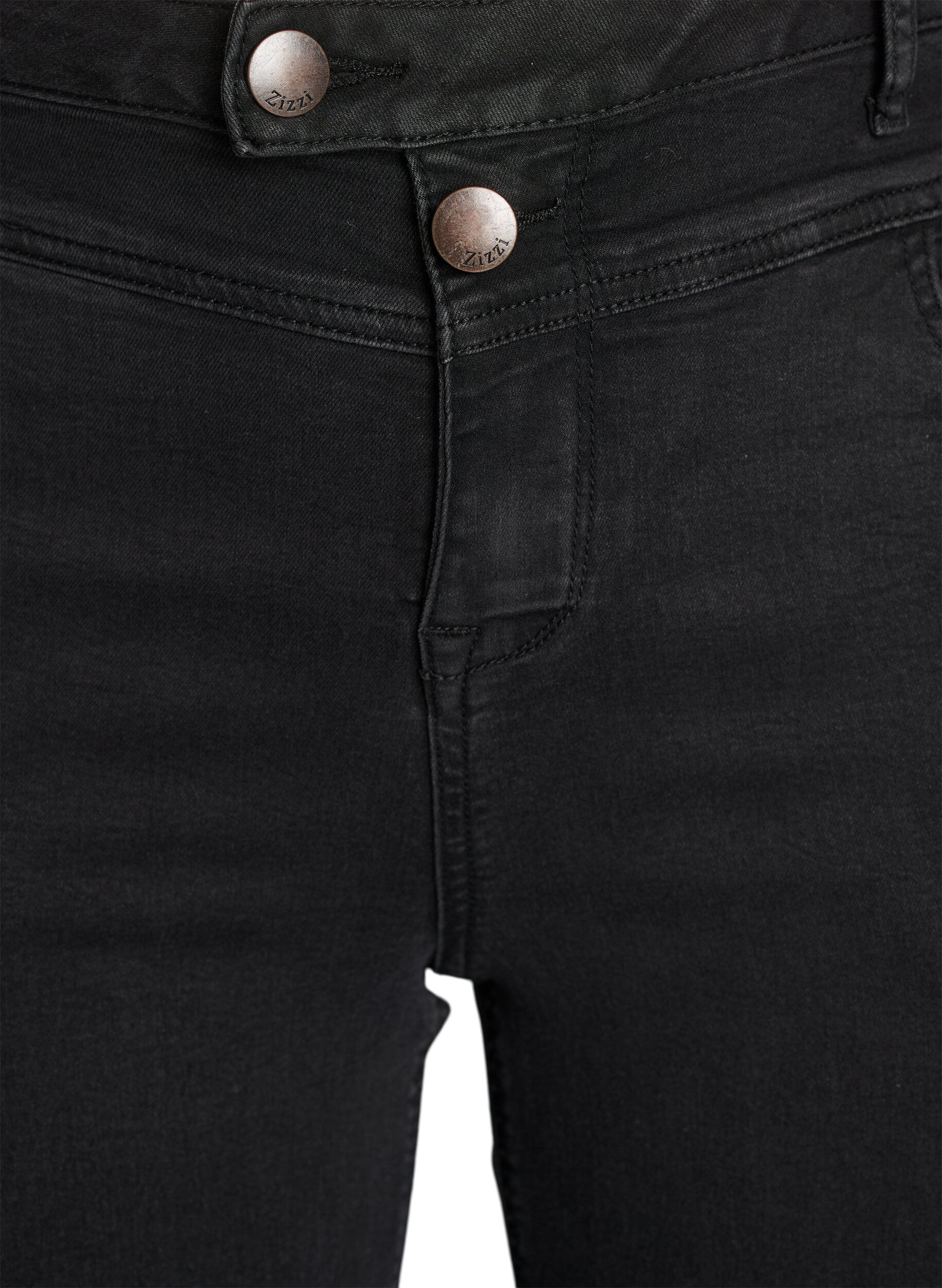 ZizziRegular fit Gemma jeans med h&oslash;j talje, Sort, Packshot image number 2