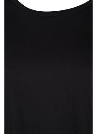 Bomulds t-shirt med 3/4 ærmer, Black LOUNGE, Packshot image number 2