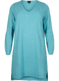 Strikkjole med slids, R. Waters/White Mel.