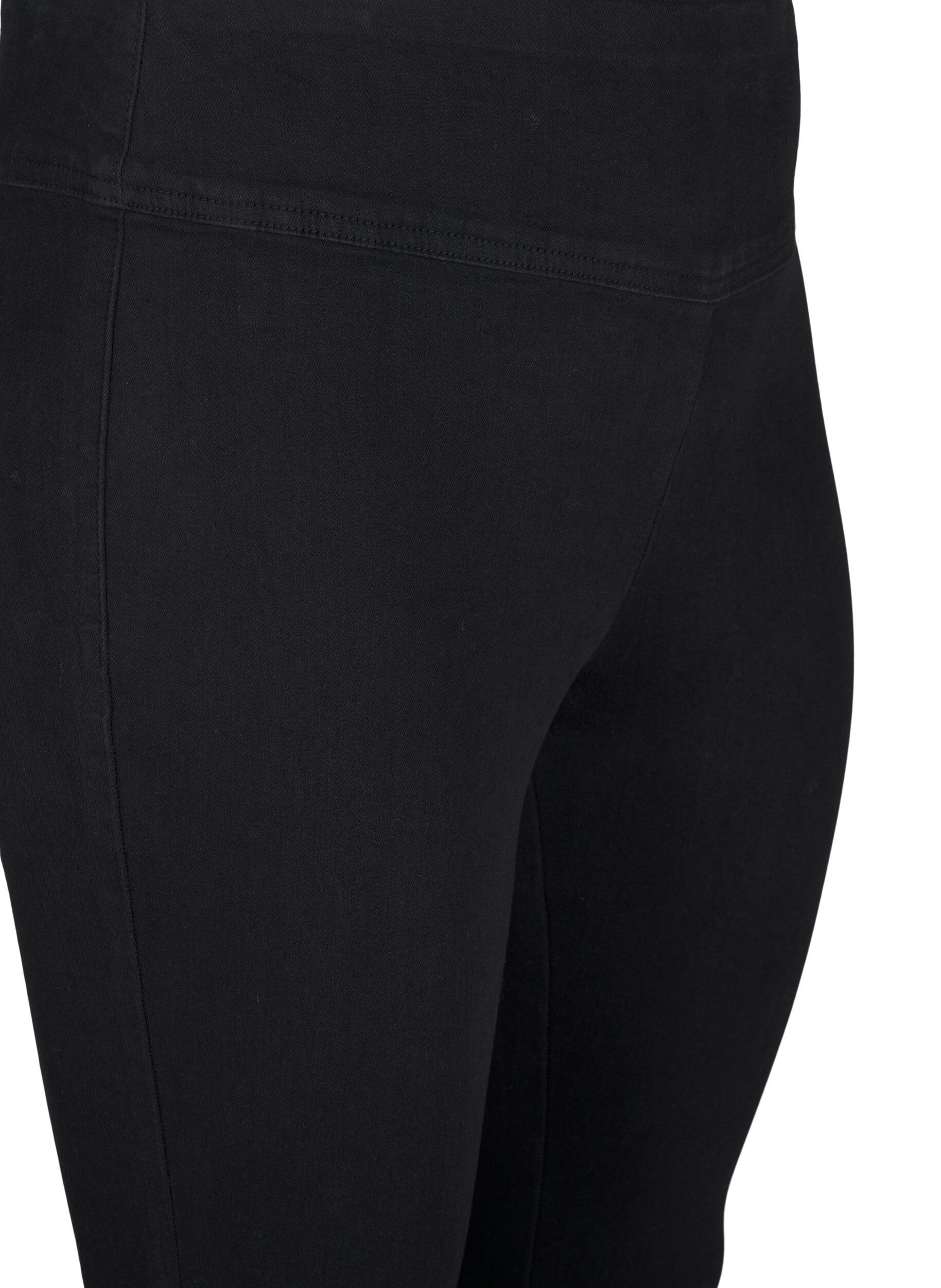 ZizziStretchy jeggings med h&oslash;j talje, Sort, Packshot image number 2