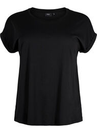 Kort&aelig;rmet t-shirt i bomuldsblanding, Sort