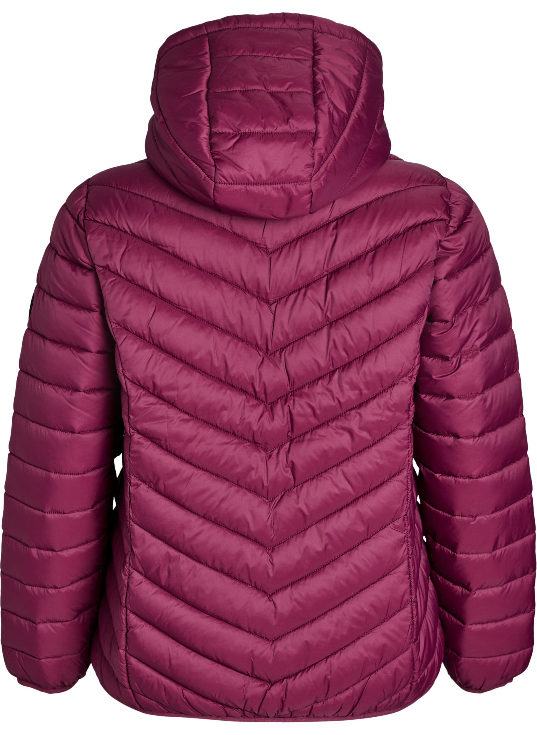 ZizziLetv&aelig;gts jakke med h&aelig;tte, M&oslash;rk Bordeaux, Packshot image number 1