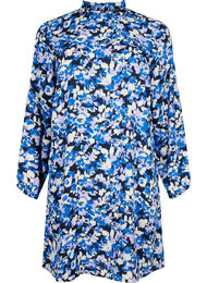 FLASH - Langærmet kjole med print, Blue Purple Flower