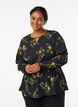 Lang&aelig;rmet bluse med blomsterprint, Sort, Model image number 0