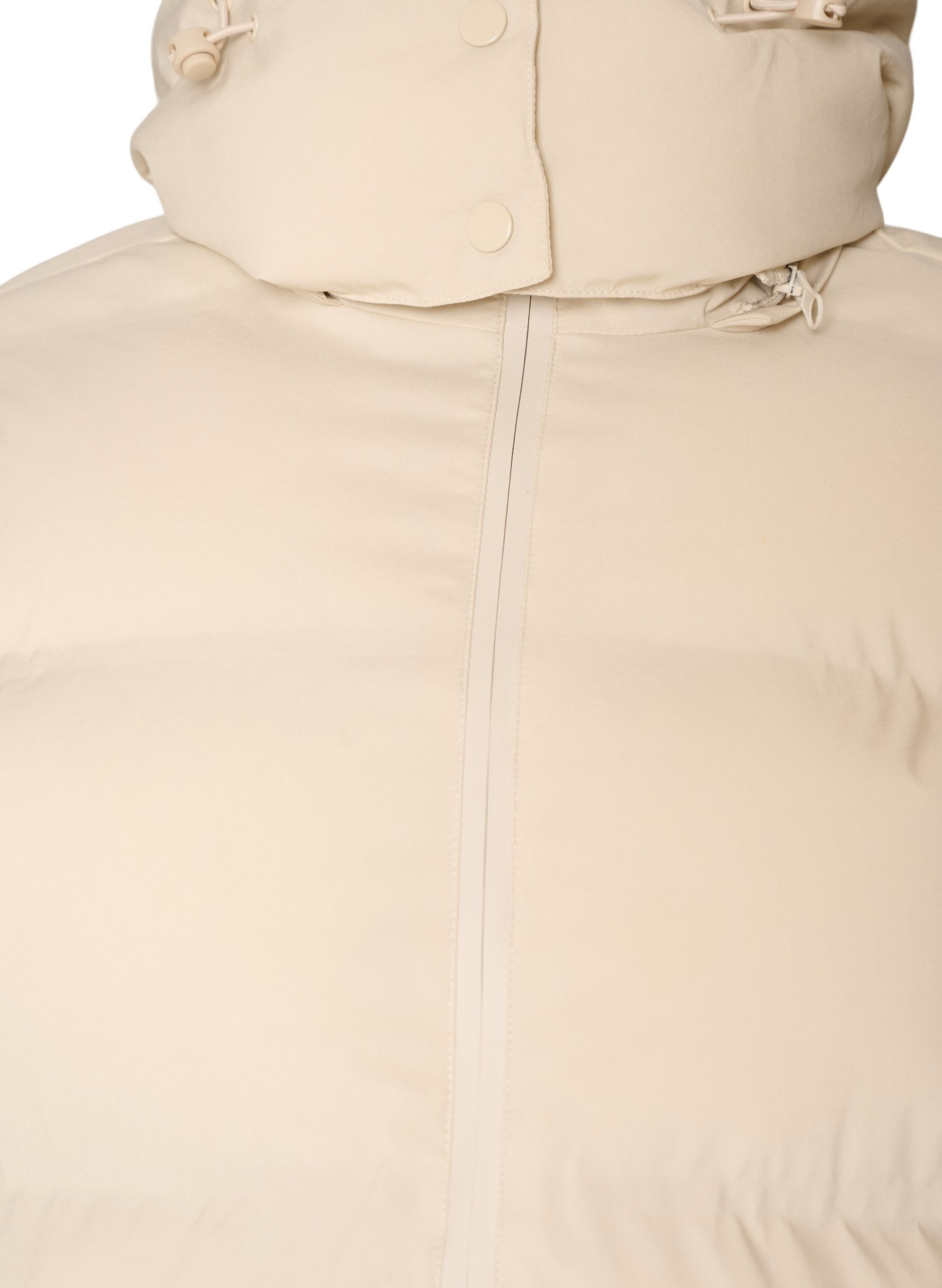 ZizziKort pufferjakke med aftagelig h&aelig;tte, Vanilla, Packshot image number 2