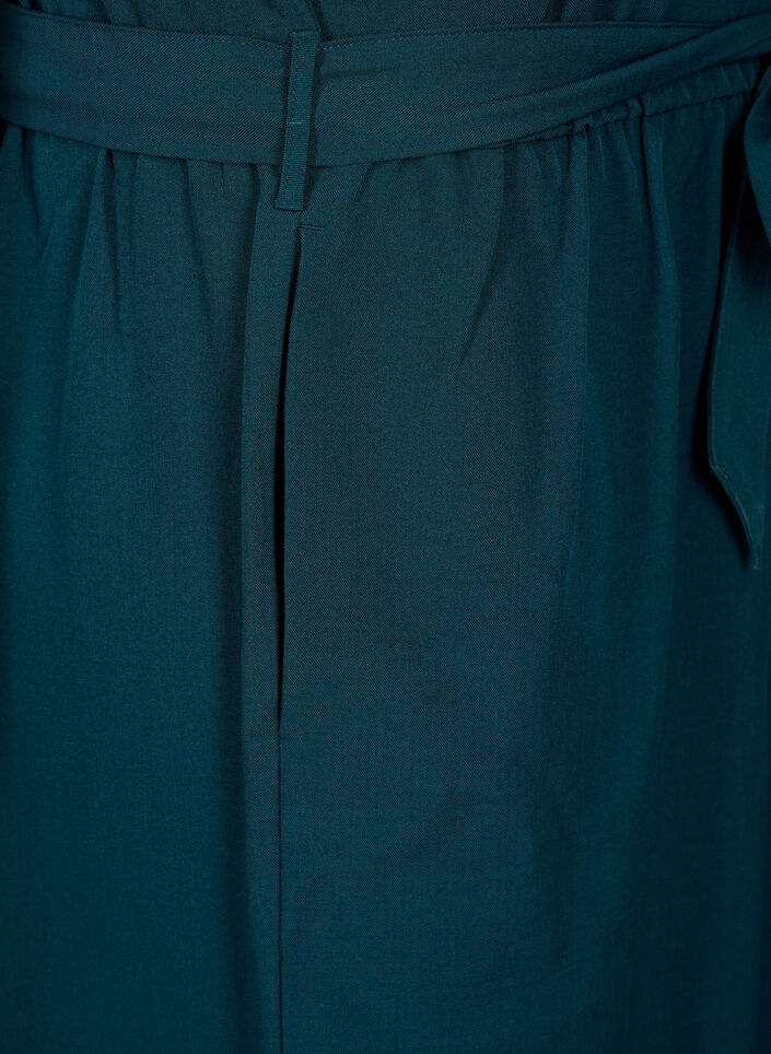 Jumpsuit med bælte og korte ærmer, Sea Moss Melange, Packshot image number 3