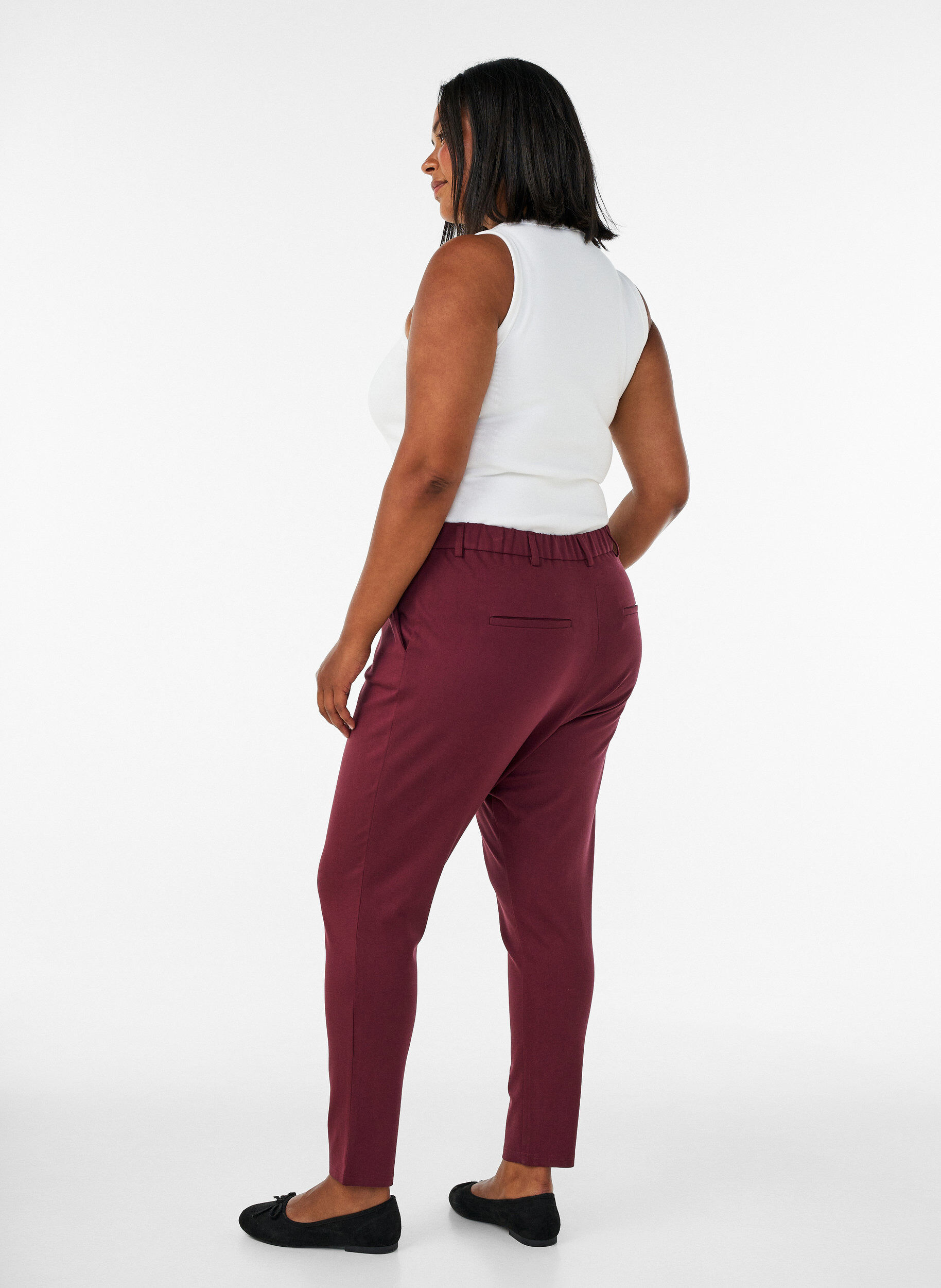 ZizziCropped Maddison bukser, R&oslash;d, Model image number 1