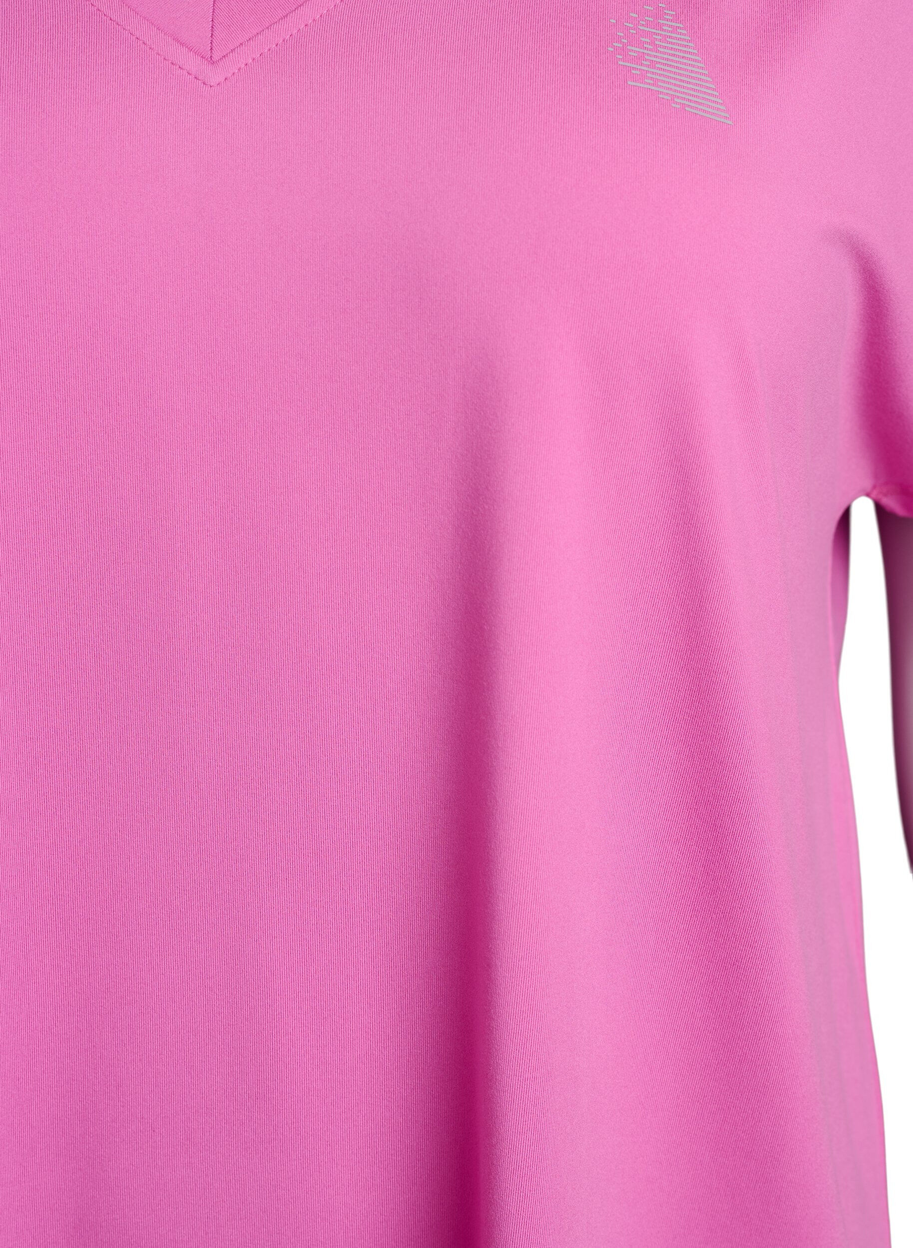 ZizziL&oslash;s tr&aelig;nings t-shirt med v-hals, Lyser&oslash;d, Packshot image number 2