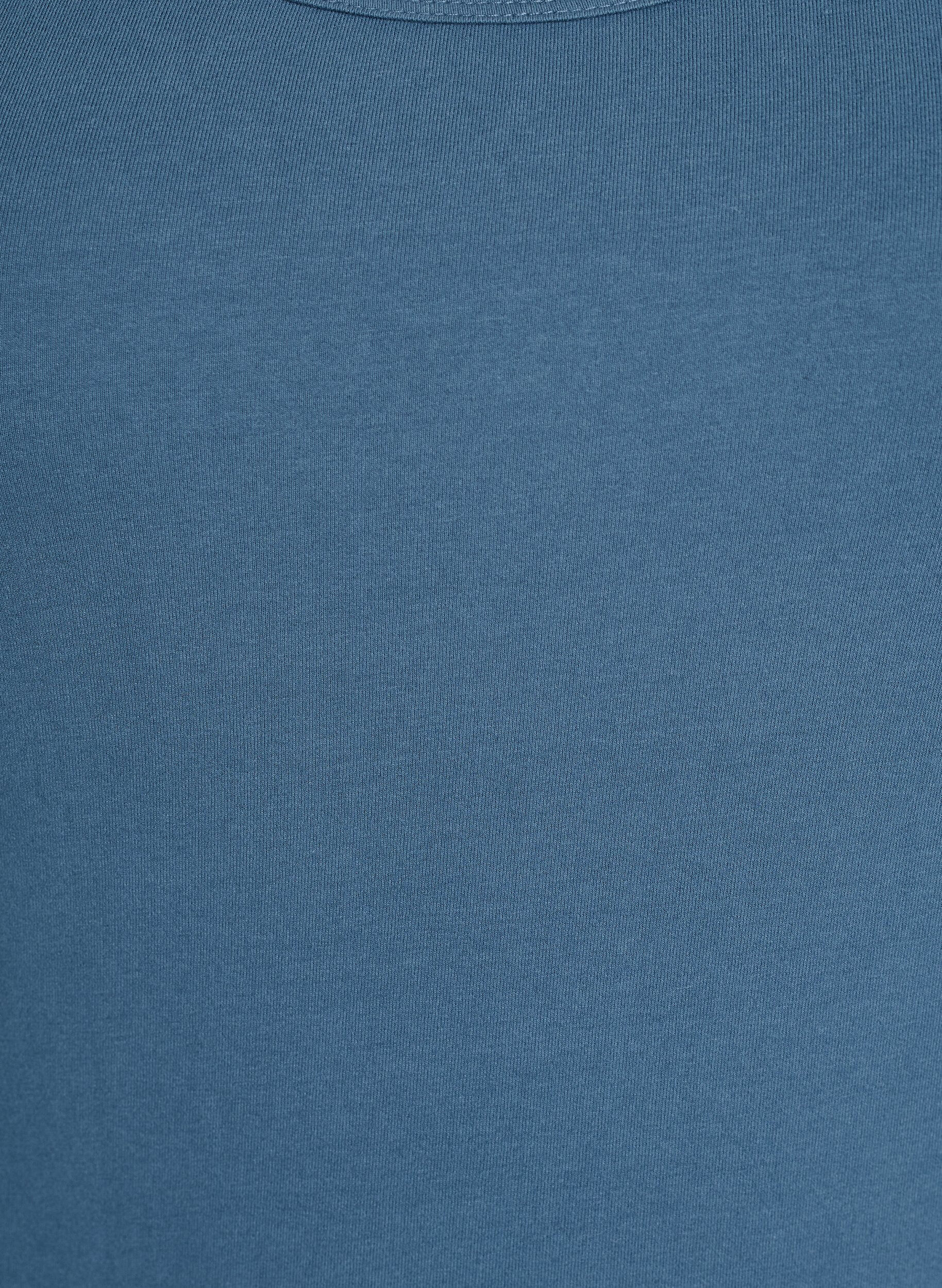 Zizzi Ensfarvet basis top i bomuld, Gr&aring;, Packshot image number 2