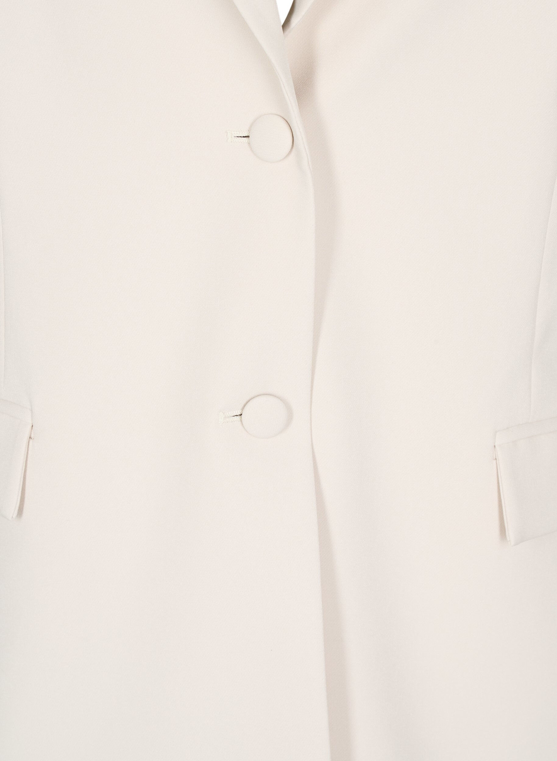 Zizzi Klassisk blazer med knaplukning, Beige, Packshot image number 2