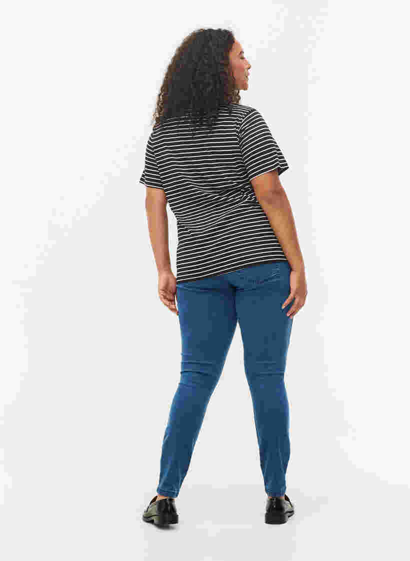 Højtaljede super slim Amy jeans, Mid Blue, Model image number 1