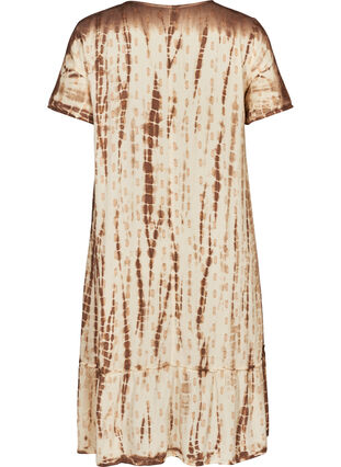 Kortærmet kjole med print, Off white comb, Packshot image number 1