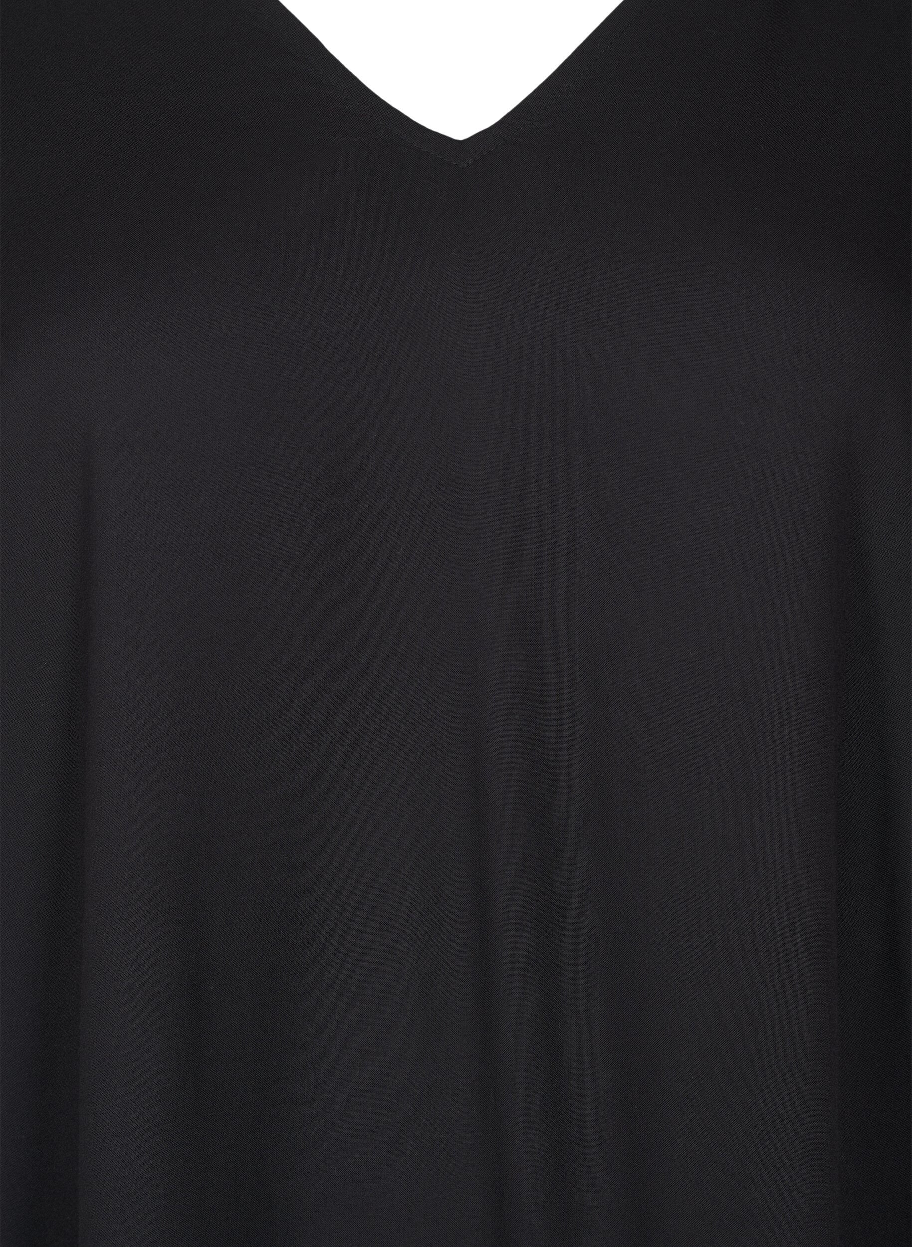 Zizzi Strandkjole i viskose med skulderdetalje, Sort, Packshot image number 2