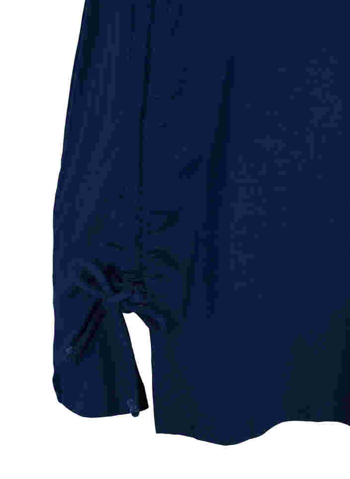 Kortærmet viskose tunika med snøredetaljer, Navy Blazer, Packshot image number 3