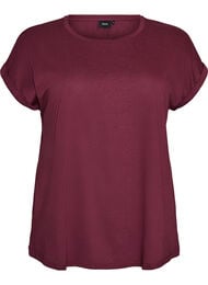 Kort&aelig;rmet t-shirt i bomuldsblanding, R&oslash;d