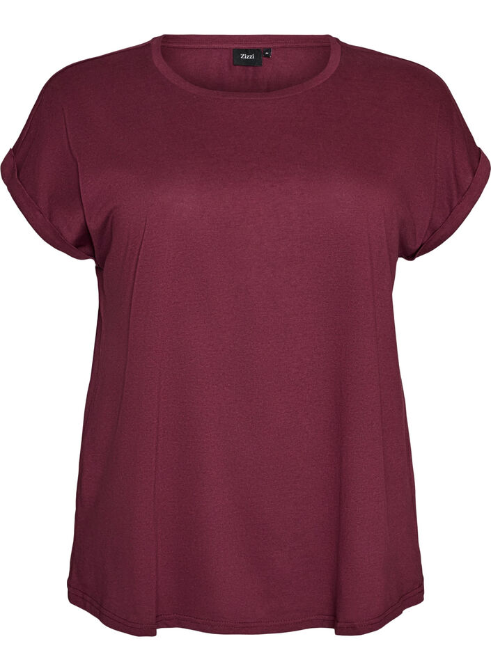 Kort&aelig;rmet t-shirt i bomuldsblanding, R&oslash;d, Packshot image number 0