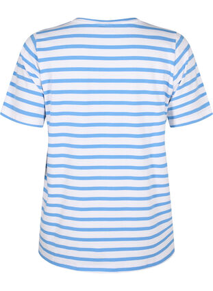 Stribet t-shirt i økologisk bomuld, Marina Stripe, Packshot image number 1