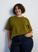 Boxy T-shirt i bomuld, Gr&oslash;n, Model image number 0
