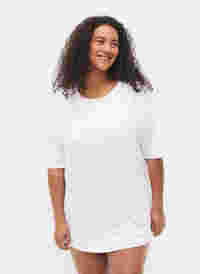 Støt Brysterne - T-shirt i bomuld, White, Model