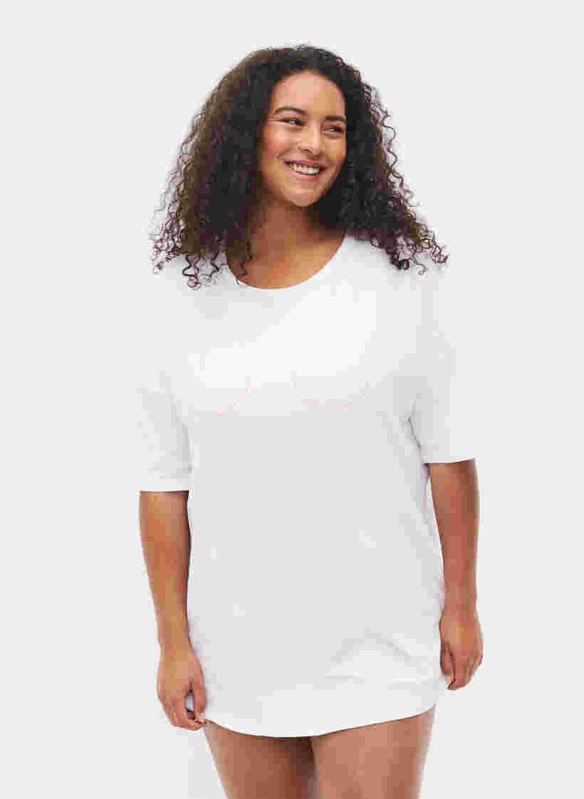 Støt Brysterne - T-shirt i bomuld, White, Model
