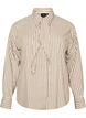 Stribet skjorte med aftageligt bindeb&aring;nd, Beige, Packshot image number 0