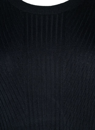 Oversize strikkjole med slids, Black, Packshot image number 2