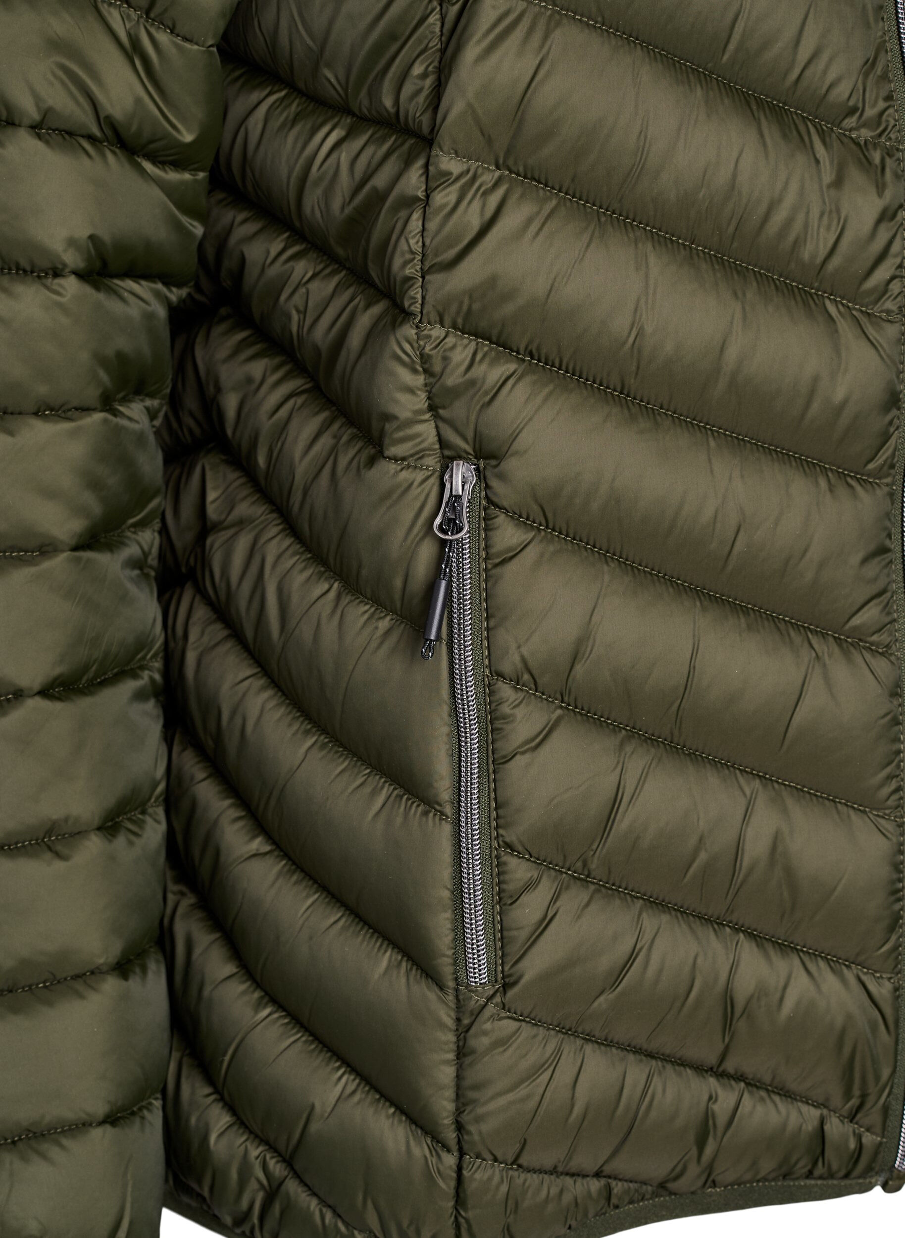 ZizziLetv&aelig;gts jakke med h&aelig;tte, Gr&oslash;n, Packshot image number 3