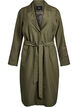 Lang trenchcoat med broderi, Grøn, Packshot image number 0