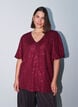 Pailletbluse med ballon&aelig;rmer, R&oslash;d, Model image number 0