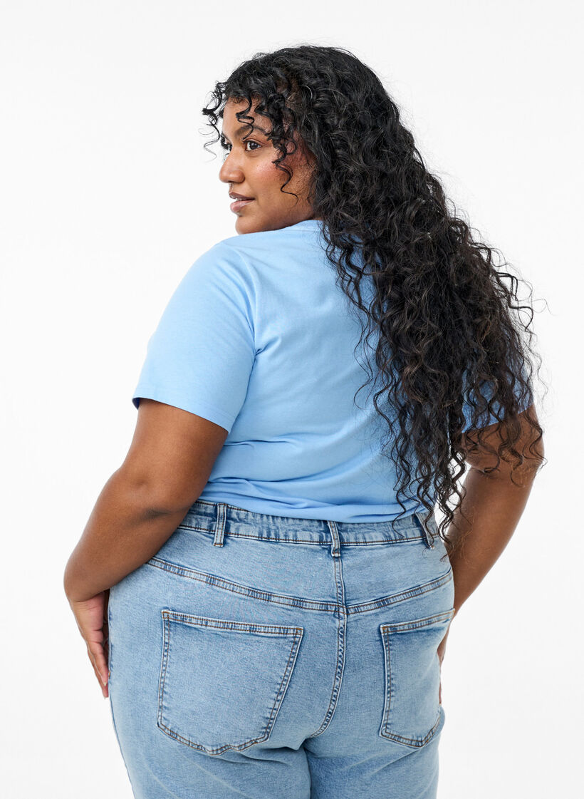 T-shirt med dekorative detaljer , Blå, Model image number 2