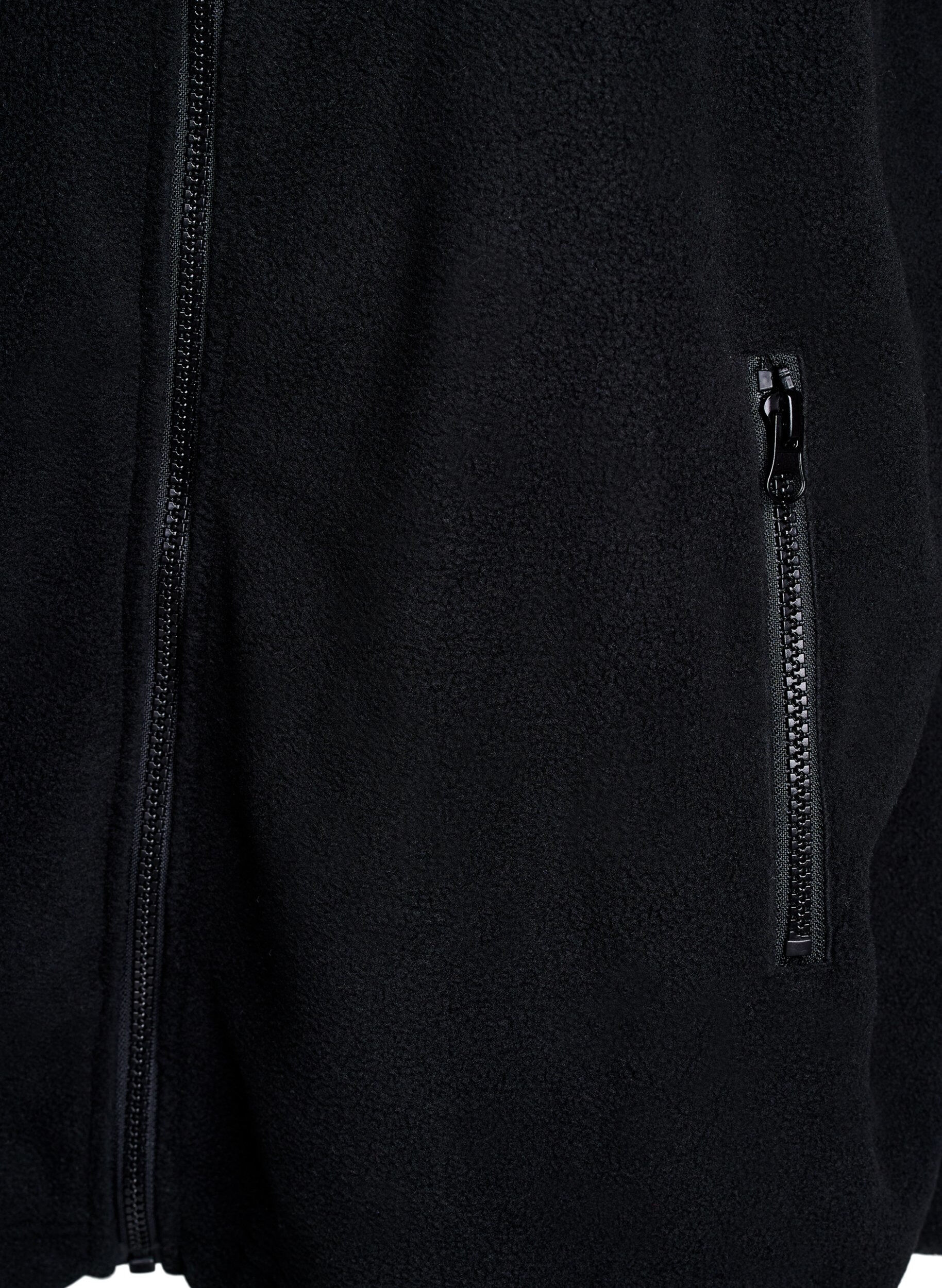 ZizziFleece jakke med lommer, Sort, Packshot image number 3