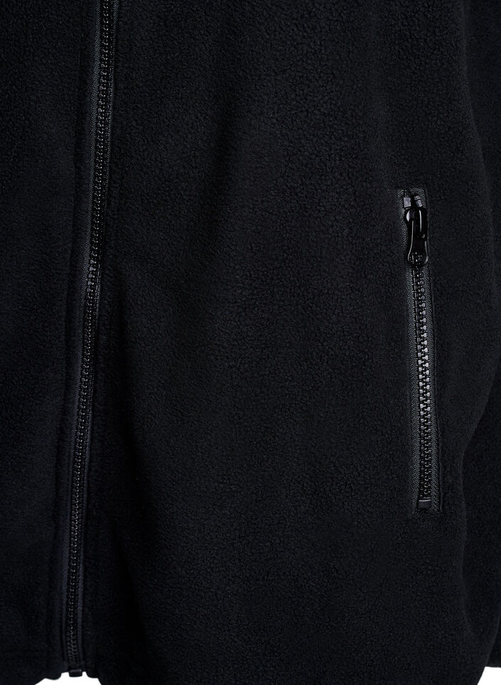 Fleece jakke med lommer, Sort, Packshot image number 3