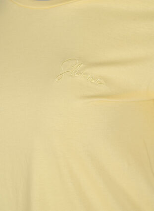 Kortærmet bomulds t-shirt med tryk , Pale Banana Shine, Packshot image number 3