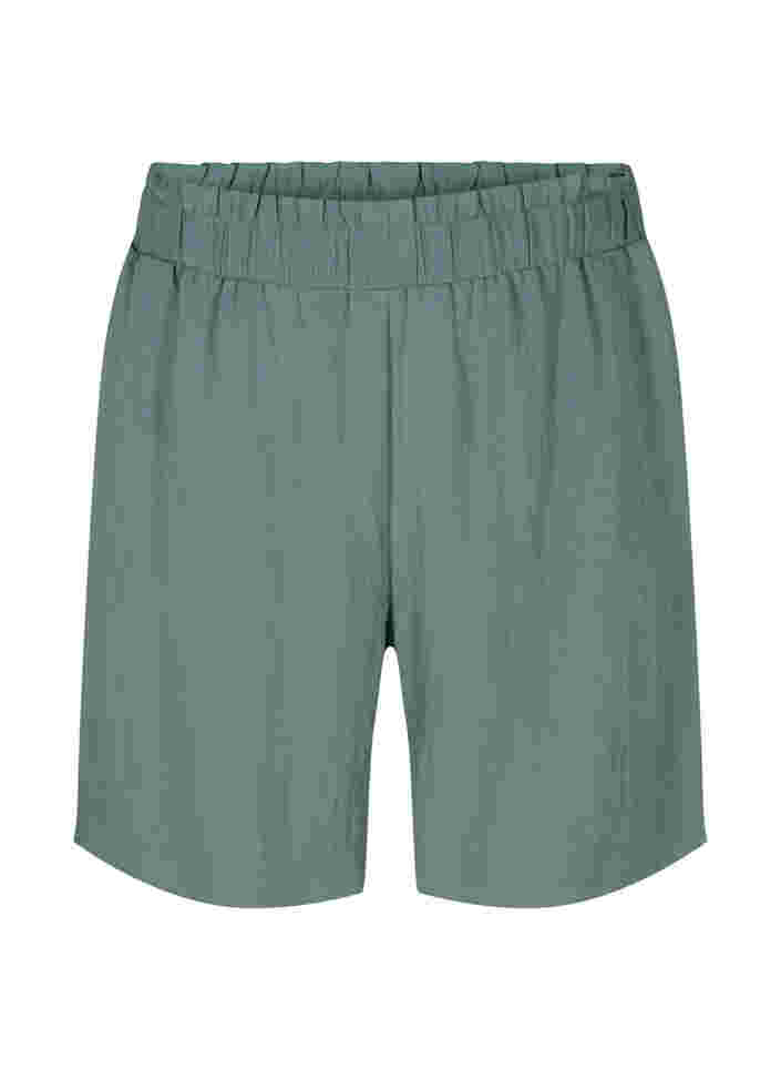 Løse shorts i viskose, Balsam Green, Packshot image number 0