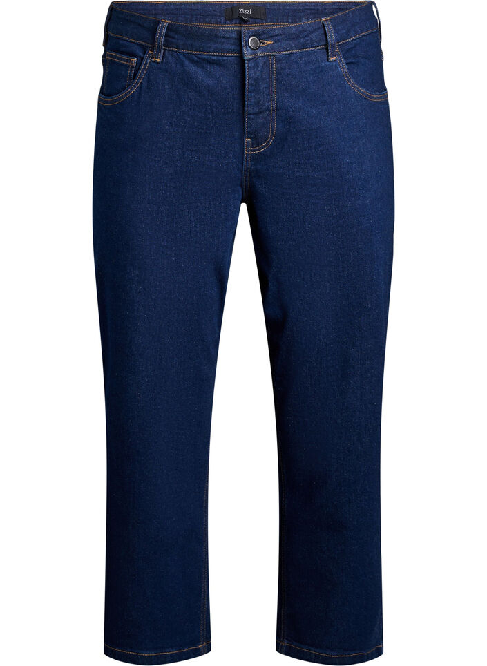 Cropped Vera jeans med straight fit, Blå, Packshot image number 0
